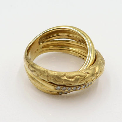 K18ダイヤデザインリング　D0.27ct　リングサイズ12号　重量10.95ｇ(石の重量含む)(中古)