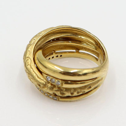 K18ダイヤデザインリング　D0.27ct　リングサイズ12号　重量10.95ｇ(石の重量含む)(中古)