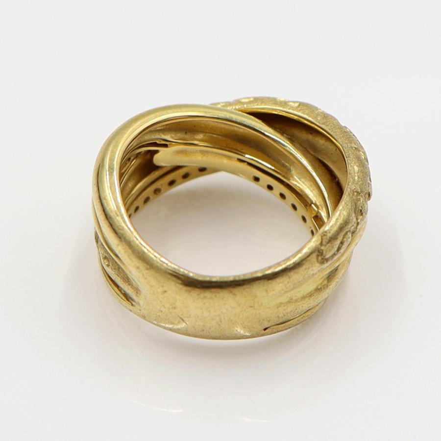 K18ダイヤデザインリング　D0.27ct　リングサイズ12号　重量10.95ｇ(石の重量含む)(中古)