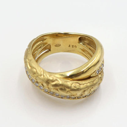 K18ダイヤデザインリング　D0.27ct　リングサイズ12号　重量10.95ｇ(石の重量含む)(中古)