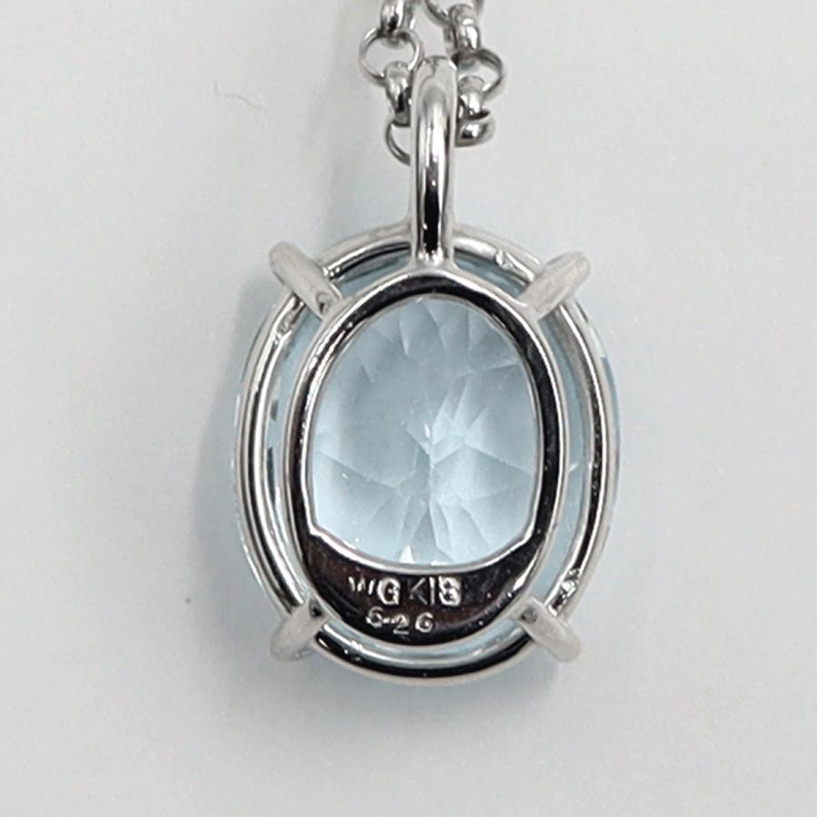 K18WGブルートパーズネックレス　BT6.26ct　ネックレス長さ39cm　重量3.79ｇ(石の重量含む) 　レディース(中古)