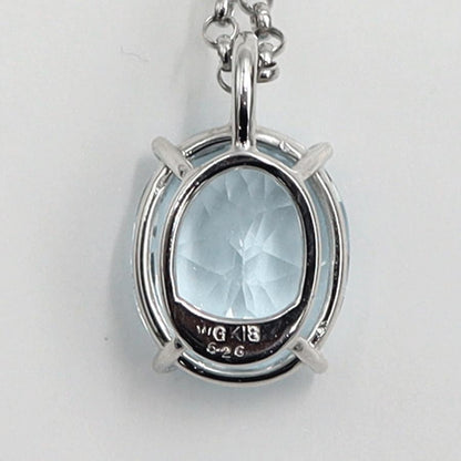 K18WGブルートパーズネックレス　BT6.26ct　ネックレス長さ39cm　重量3.79ｇ(石の重量含む) 　レディース(中古)