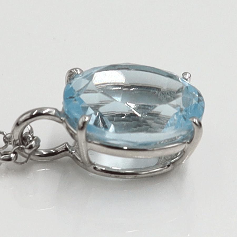 K18WGブルートパーズネックレス　BT6.26ct　ネックレス長さ39cm　重量3.79ｇ(石の重量含む) 　レディース(中古)