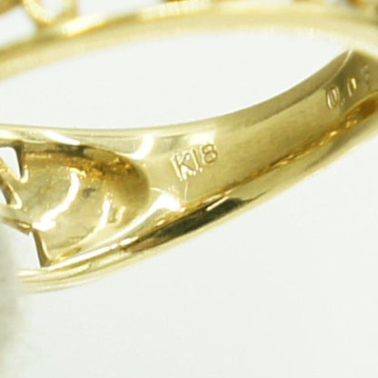 K18ダイヤモンドリング「フラワー」　D0.03ct　リングサイズ12号　重量3.15ｇ(石の重量含む)（中古）