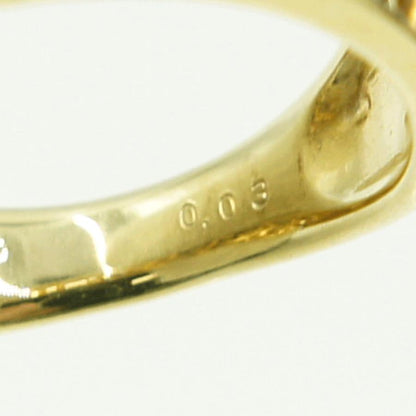 K18ダイヤモンドリング「フラワー」　D0.03ct　リングサイズ12号　重量3.15ｇ(石の重量含む)（中古）