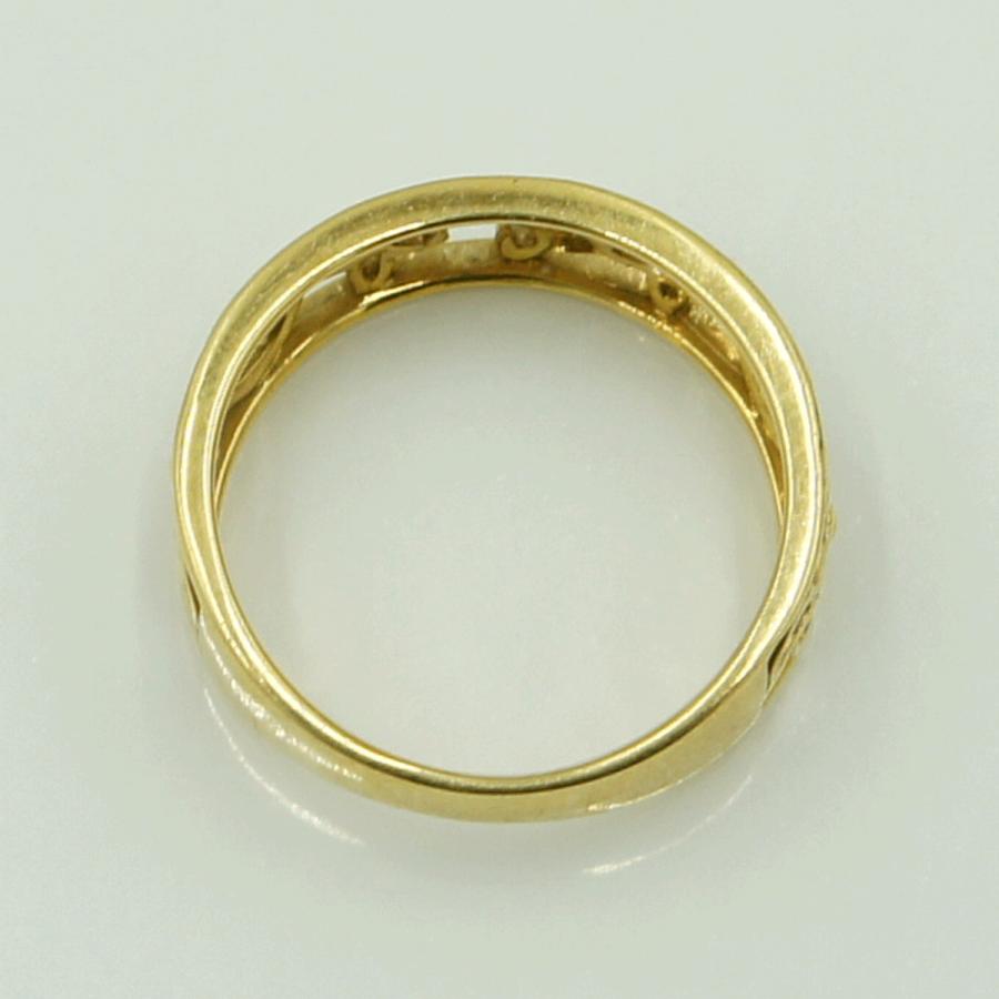 K18ダイヤモンドリング「フラワー」　D0.03ct　リングサイズ12号　重量3.15ｇ(石の重量含む)（中古）