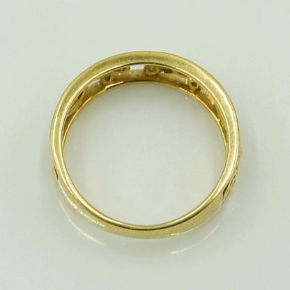 K18ダイヤモンドリング「フラワー」　D0.03ct　リングサイズ12号　重量3.15ｇ(石の重量含む)（中古）