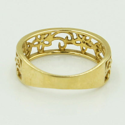 K18ダイヤモンドリング「フラワー」　D0.03ct　リングサイズ12号　重量3.15ｇ(石の重量含む)（中古）