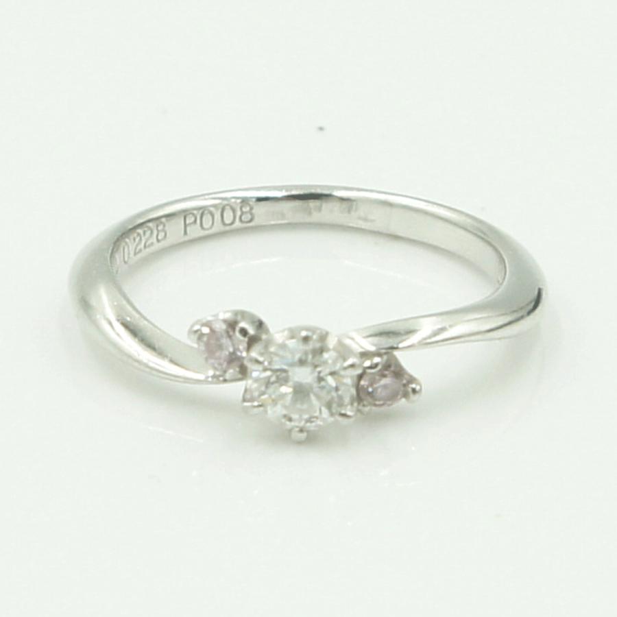 Pt1000ダイヤモンドリング　D0.228ct　P0.08ct　リングサイズ10号　重量3.71ｇ(石の重量含む)（中古）