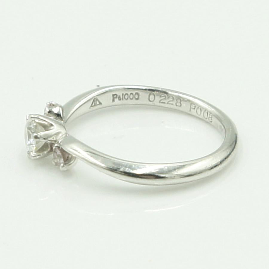 Pt1000ダイヤモンドリング　D0.228ct　P0.08ct　リングサイズ10号　重量3.71ｇ(石の重量含む)（中古）