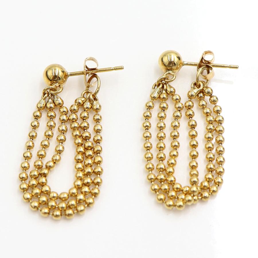 K18デザインピアス　重量3.26ｇ(両耳合計)　（中古）