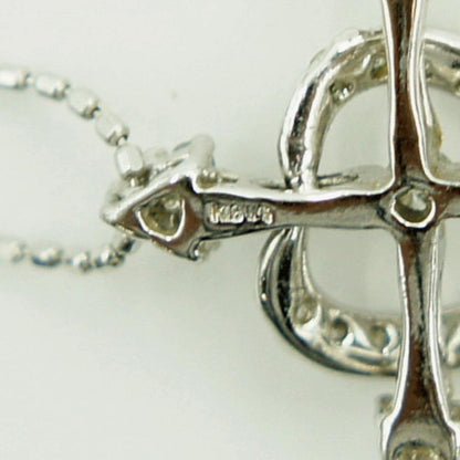 K18WGダイヤモンドネックレス　D0.30ct　チェーン長さ約40cm　重さ3.14ｇ（中古）