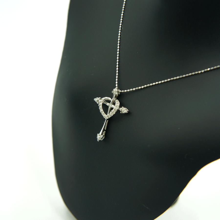 K18WGダイヤモンドネックレス　D0.30ct　チェーン長さ約40cm　重さ3.14ｇ（中古）