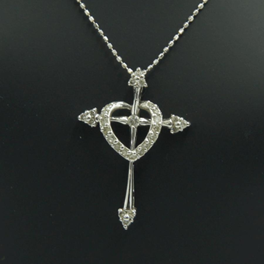 K18WGダイヤモンドネックレス　D0.30ct　チェーン長さ約40cm　重さ3.14ｇ（中古）