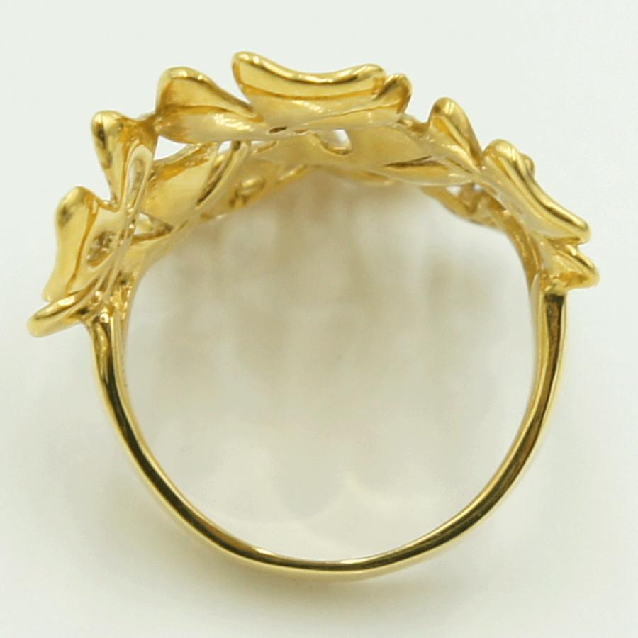 K18ダイヤモンドリング「フラワー」　D0.08ct　リングサイズ16号　重量9.33ｇ(石の重量含む)（中古）