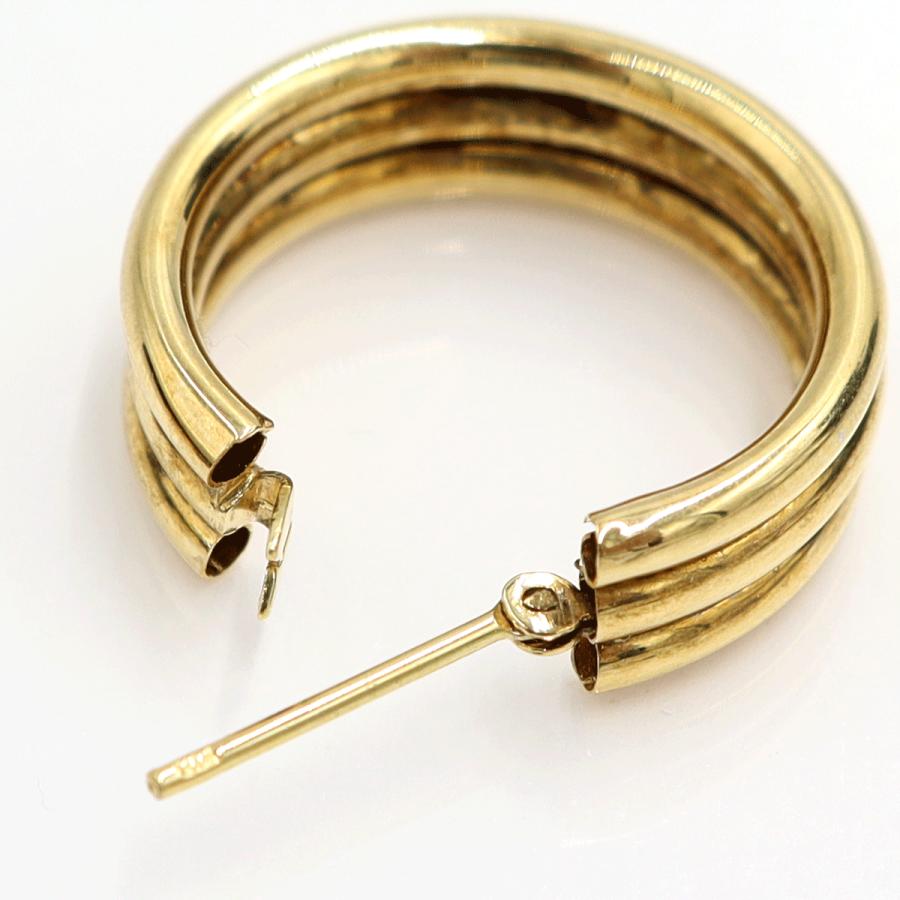 K18デザイン フープピアス　重量4.00ｇ(両耳合計)　（中古