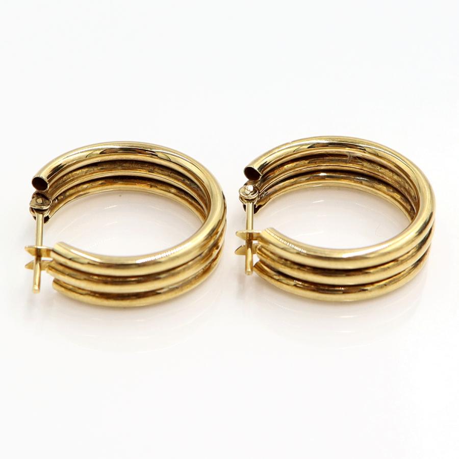 K18デザイン フープピアス　重量4.00ｇ(両耳合計)　（中古