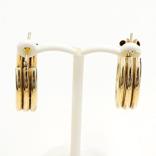 K18デザイン フープピアス　重量4.00ｇ(両耳合計)　（中古