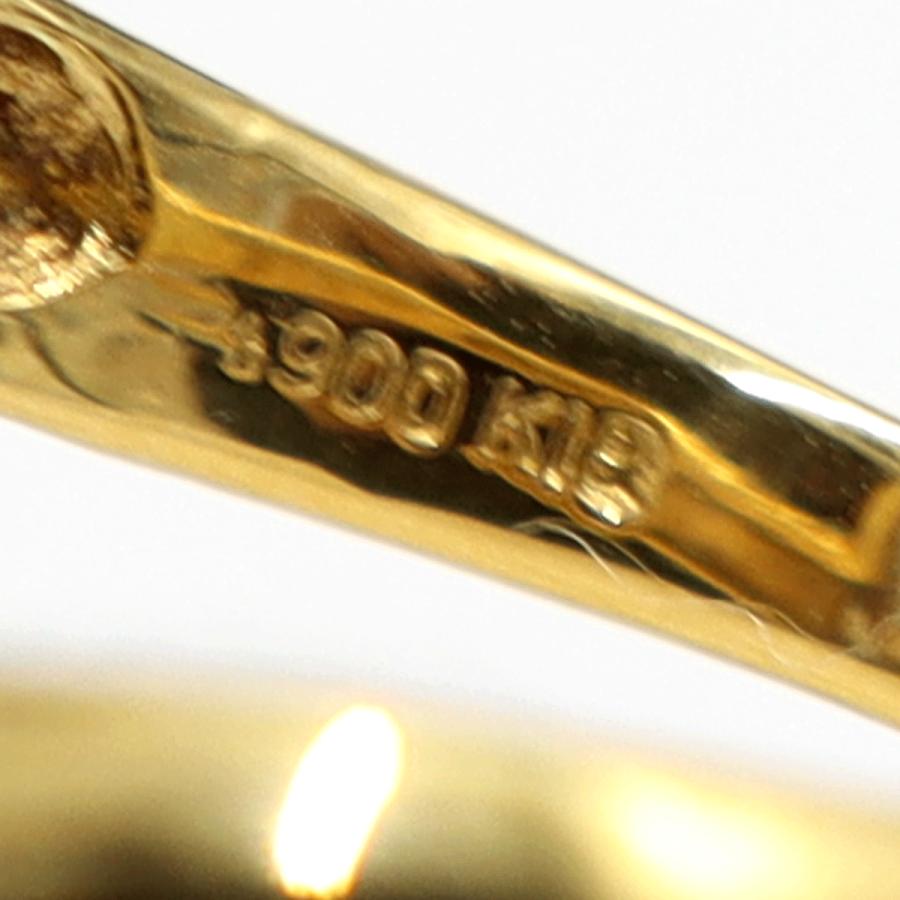 K18/Pt900ブルートパーズダイヤモンドリング　D0.03ct　リングサイズ11号　重量6.19ｇ(石の重量含む)　レディース（中古）