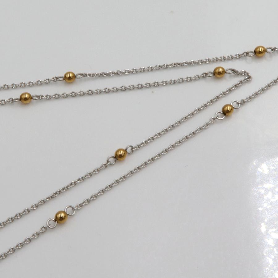 エトワジュエリー(et toi) K18WG/K18ダイヤモンドネックレス　ネックレス長さ40cm　重量3.98ｇ(石の重量含む)　レディース(中古)