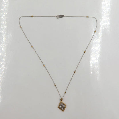 エトワジュエリー(et toi) K18WG/K18ダイヤモンドネックレス　ネックレス長さ40cm　重量3.98ｇ(石の重量含む)　レディース(中古)