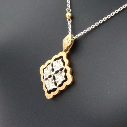 エトワジュエリー(et toi) K18WG/K18ダイヤモンドネックレス　ネックレス長さ40cm　重量3.98ｇ(石の重量含む)　レディース(中古)