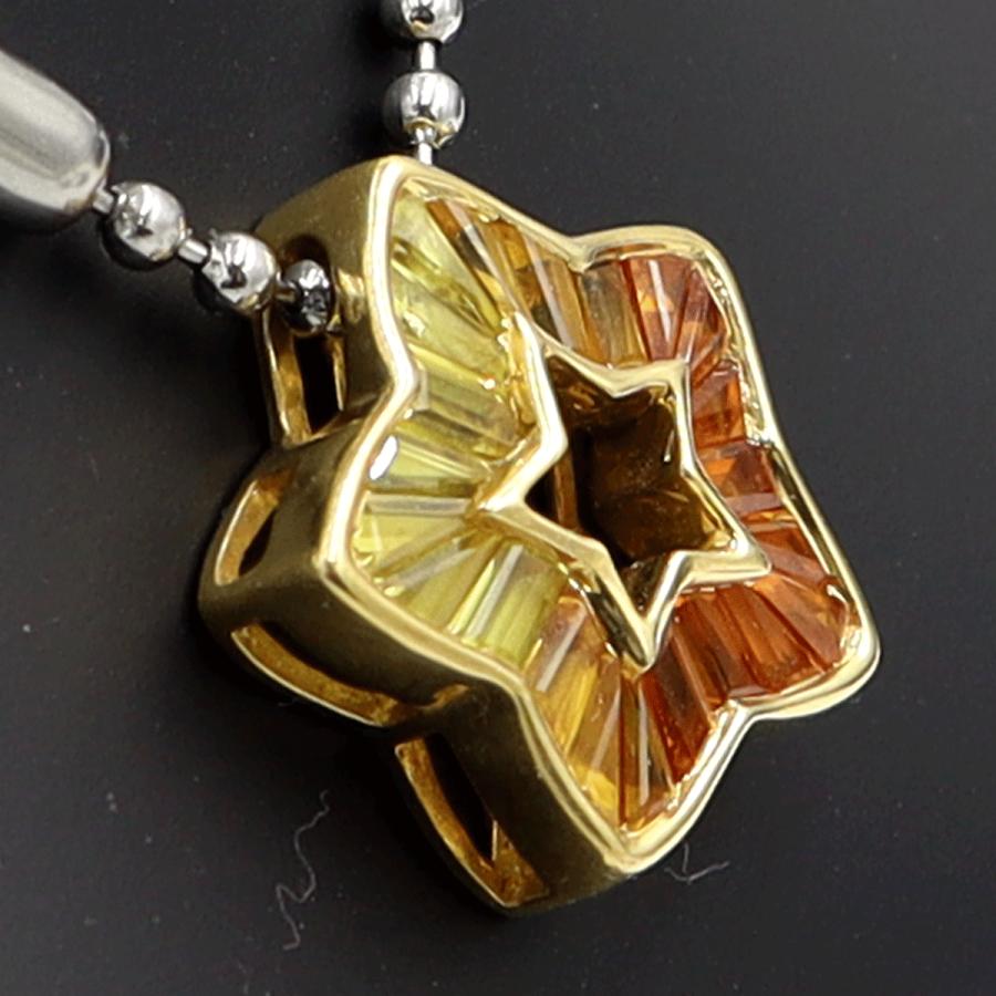 K18トパーズペンダントトップ「スター」　T2.45ct　重量3.86ｇ　星　レディース（中古）