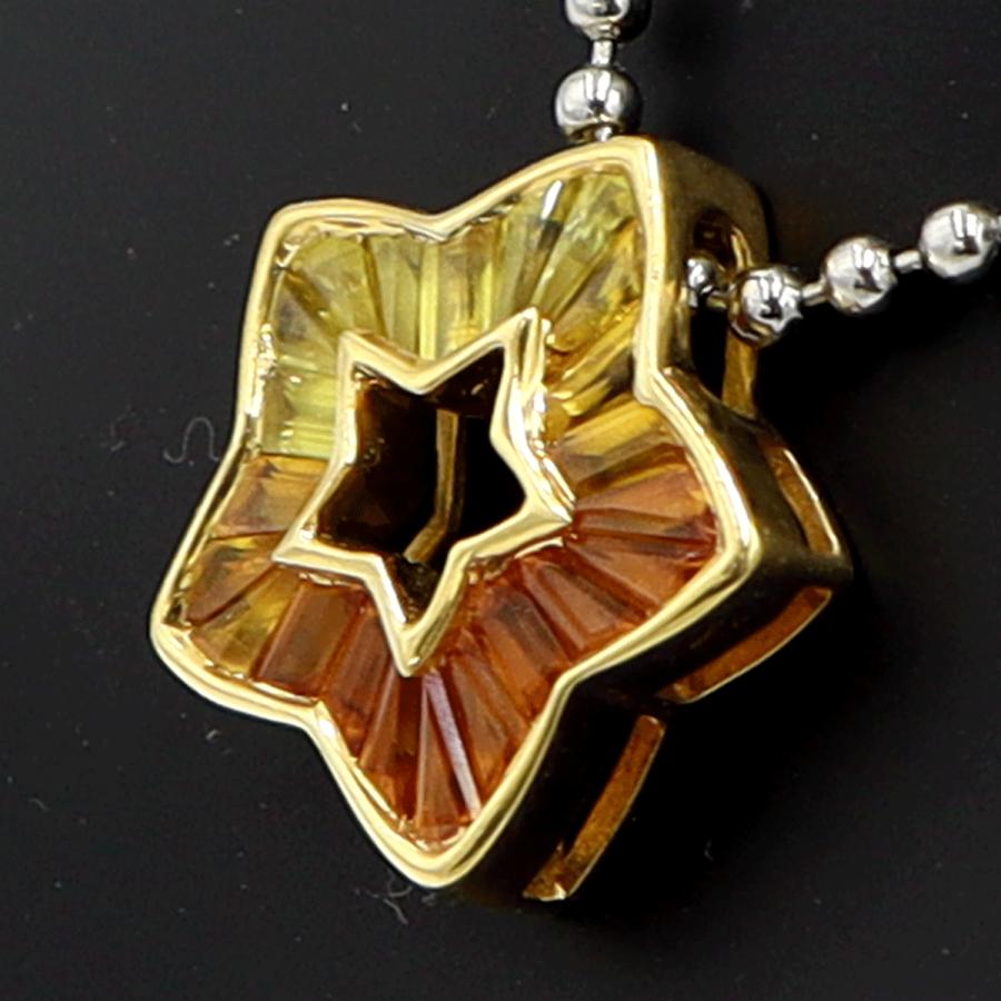 K18トパーズペンダントトップ「スター」　T2.45ct　重量3.86ｇ　星　レディース（中古）