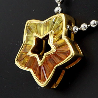 K18トパーズペンダントトップ「スター」　T2.45ct　重量3.86ｇ　星　レディース（中古）