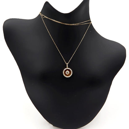 K18ダイヤペンダントネックレス　D0.20ct　D0.13ct　ネック長さ約39cm　重量2.12ｇ(石の重量含む) (中古)