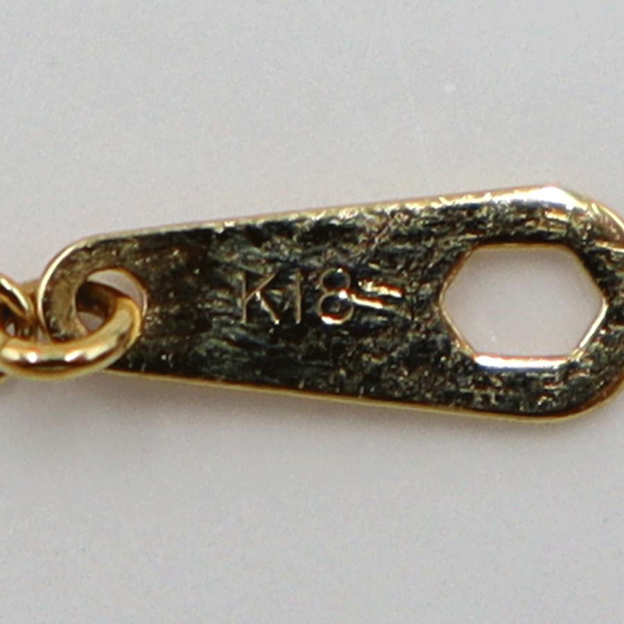 K18ダイヤペンダントネックレス　D0.20ct　D0.13ct　ネック長さ約39cm　重量2.12ｇ(石の重量含む) (中古)