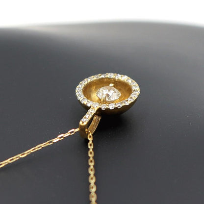 K18ダイヤペンダントネックレス　D0.20ct　D0.13ct　ネック長さ約39cm　重量2.12ｇ(石の重量含む) (中古)