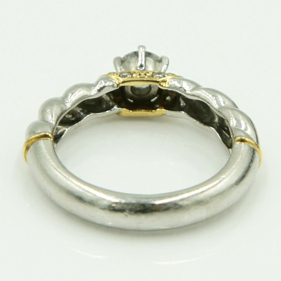 石川暢子(イシカワ ノブコ)Pt900/K18ダイヤモンドリング　D0.34ct　リングサイズ10号　重量6.96ｇ(石の重量含む)　レディース（中古）