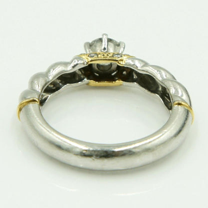 石川暢子(イシカワ ノブコ)Pt900/K18ダイヤモンドリング　D0.34ct　リングサイズ10号　重量6.96ｇ(石の重量含む)　レディース（中古）