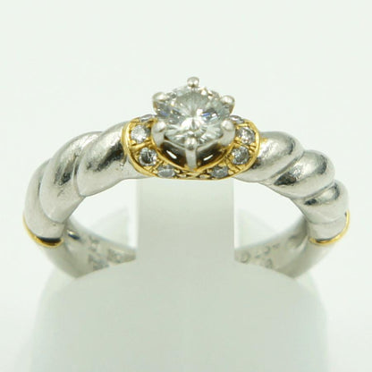 石川暢子(イシカワ ノブコ)Pt900/K18ダイヤモンドリング　D0.34ct　リングサイズ10号　重量6.96ｇ(石の重量含む)　レディース（中古）