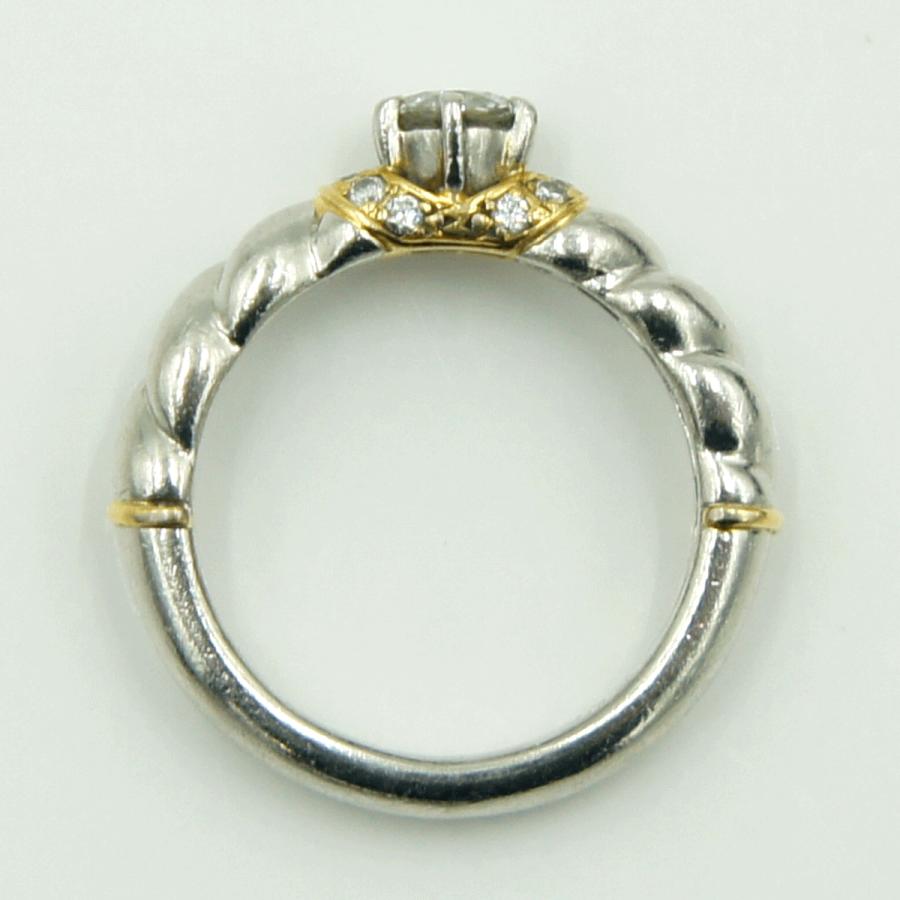 石川暢子(イシカワ ノブコ)Pt900/K18ダイヤモンドリング　D0.34ct　リングサイズ10号　重量6.96ｇ(石の重量含む)　レディース（中古）