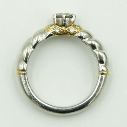 石川暢子(イシカワ ノブコ)Pt900/K18ダイヤモンドリング　D0.34ct　リングサイズ10号　重量6.96ｇ(石の重量含む)　レディース（中古）