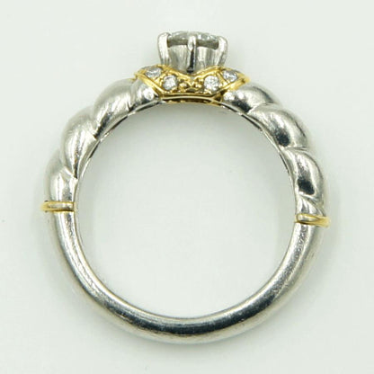 石川暢子(イシカワ ノブコ)Pt900/K18ダイヤモンドリング　D0.34ct　リングサイズ10号　重量6.96ｇ(石の重量含む)　レディース（中古）