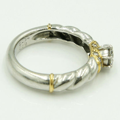 石川暢子(イシカワ ノブコ)Pt900/K18ダイヤモンドリング　D0.34ct　リングサイズ10号　重量6.96ｇ(石の重量含む)　レディース（中古）