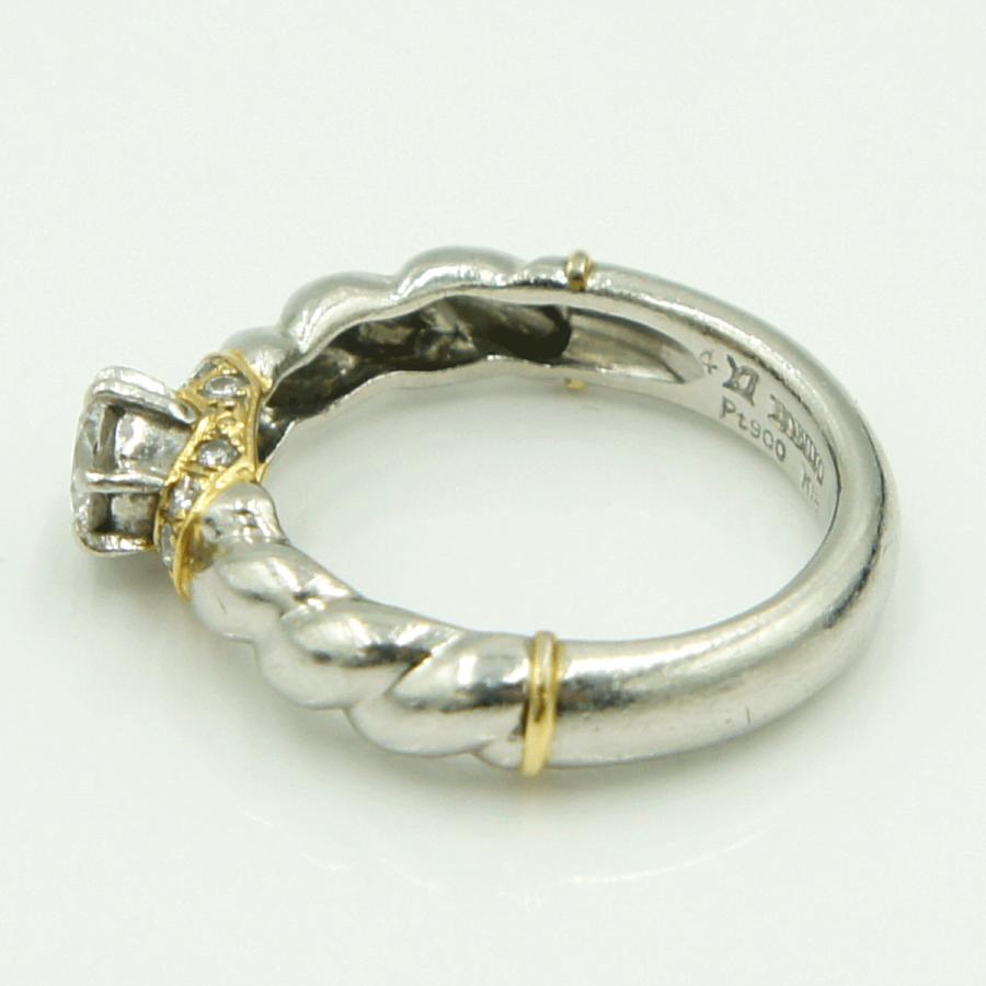 石川暢子(イシカワ ノブコ)Pt900/K18ダイヤモンドリング　D0.34ct　リングサイズ10号　重量6.96ｇ(石の重量含む)　レディース（中古）