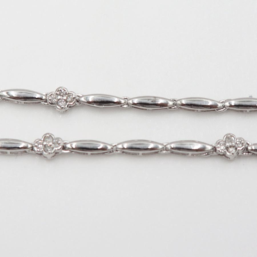 K18WGダイヤモンドネックレス　D0.37ct　ネックレス長さ:40cm　重量8.89ｇ(石の重量を含む) (中古)