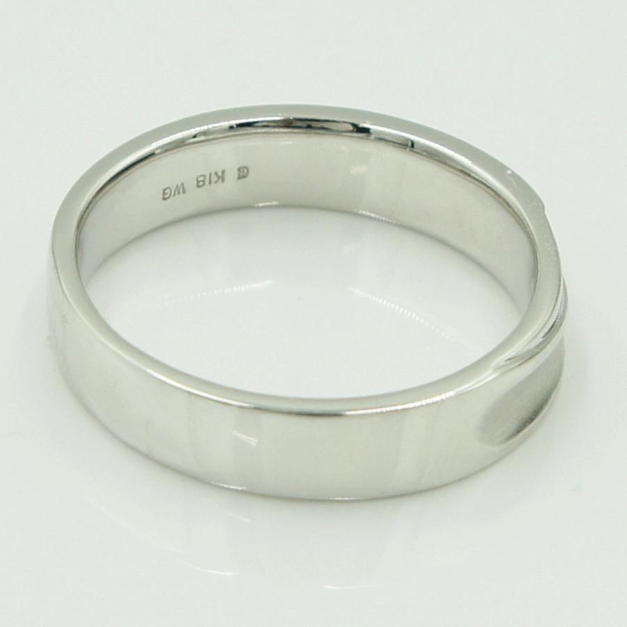 K18WGファッションリング　リングサイズ19号　重量6.25ｇ　レディース（中古）