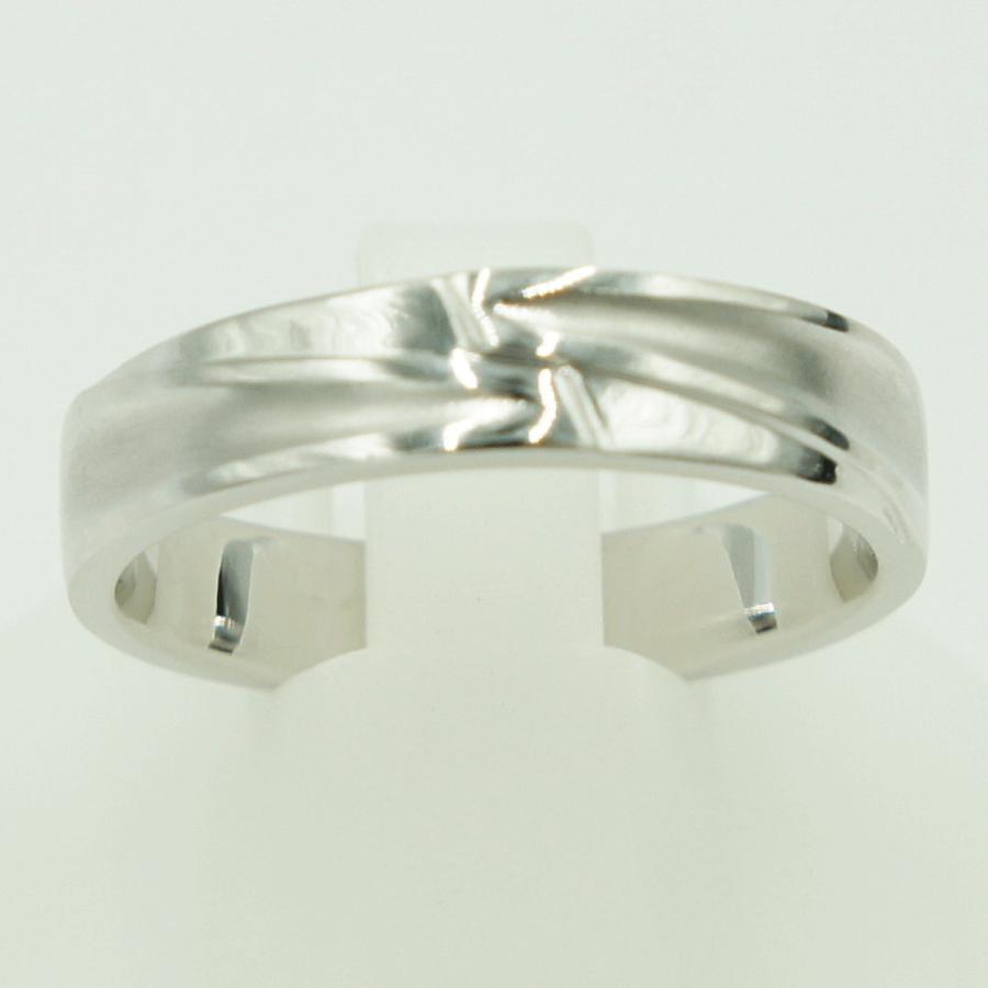 K18WGファッションリング　リングサイズ19号　重量6.25ｇ　レディース（中古）