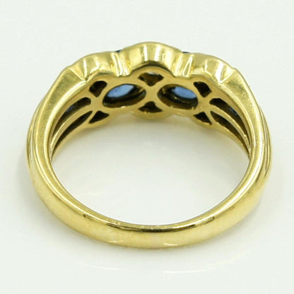 K18サファイアダイヤモンドリング　S0.75ct　D0.10ct　リングサイズ12号　重量5.11ｇ(石の重量含む)　レディース（中古）