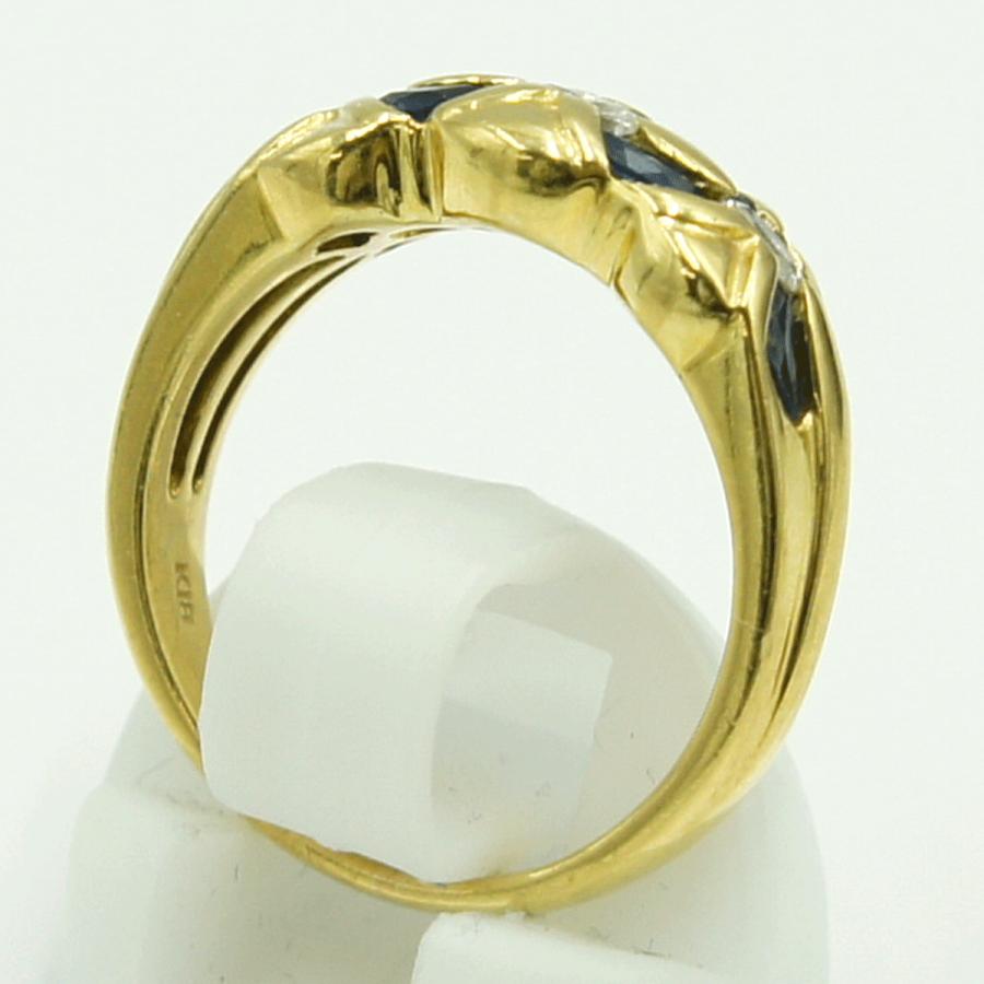 K18サファイアダイヤモンドリング　S0.75ct　D0.10ct　リングサイズ12号　重量5.11ｇ(石の重量含む)　レディース（中古）