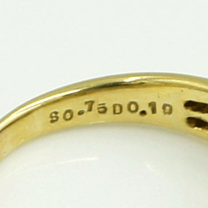 K18サファイアダイヤモンドリング　S0.75ct　D0.10ct　リングサイズ12号　重量5.11ｇ(石の重量含む)　レディース（中古）