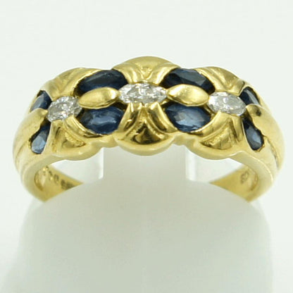 K18サファイアダイヤモンドリング　S0.75ct　D0.10ct　リングサイズ12号　重量5.11ｇ(石の重量含む)　レディース（中古）