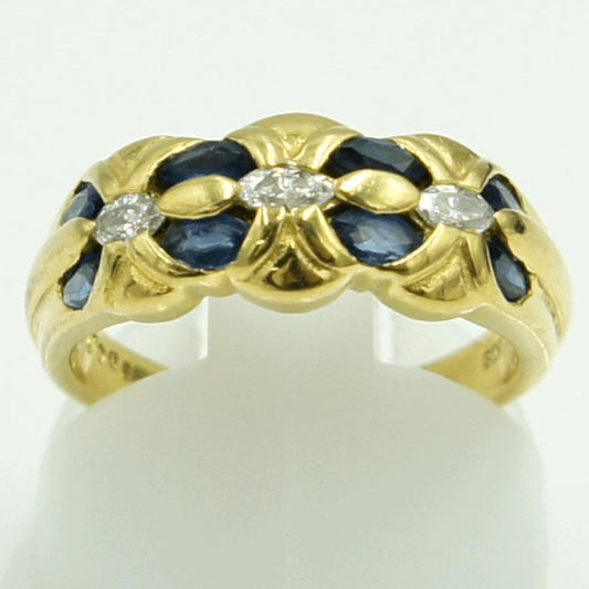 K18サファイアダイヤモンドリング　S0.75ct　D0.10ct　リングサイズ12号　重量5.11ｇ(石の重量含む)　レディース（中古）