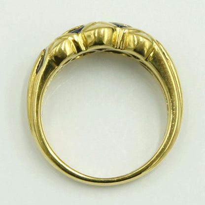 K18サファイアダイヤモンドリング　S0.75ct　D0.10ct　リングサイズ12号　重量5.11ｇ(石の重量含む)　レディース（中古）