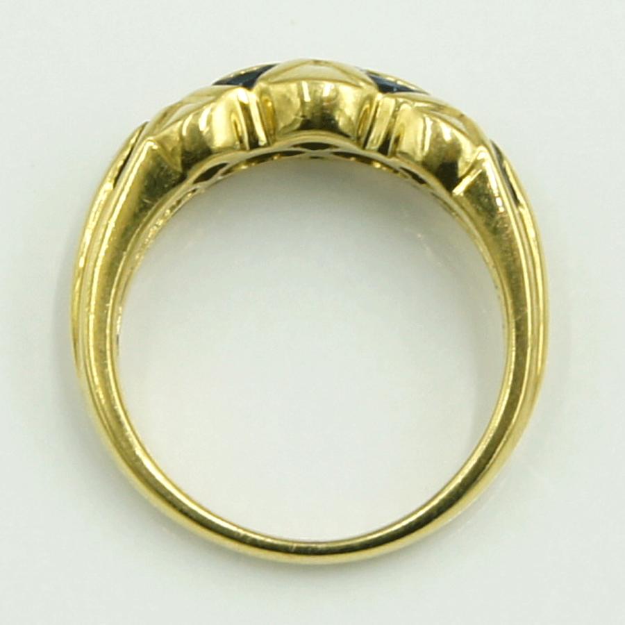 K18サファイアダイヤモンドリング　S0.75ct　D0.10ct　リングサイズ12号　重量5.11ｇ(石の重量含む)　レディース（中古）